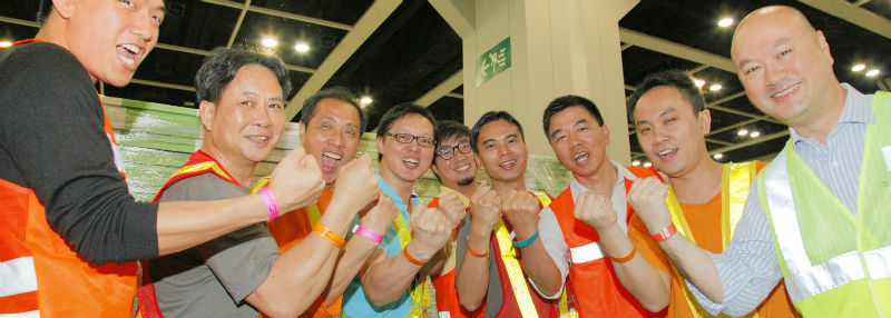 HML’s staff working happily with event contractor