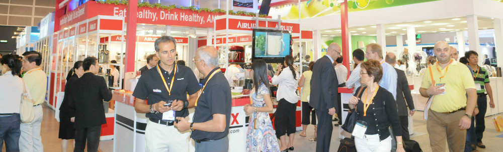 Delegates participating in a trade exhibition
