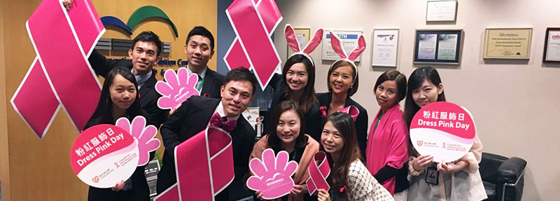 HML’s staff participating in Pink Day