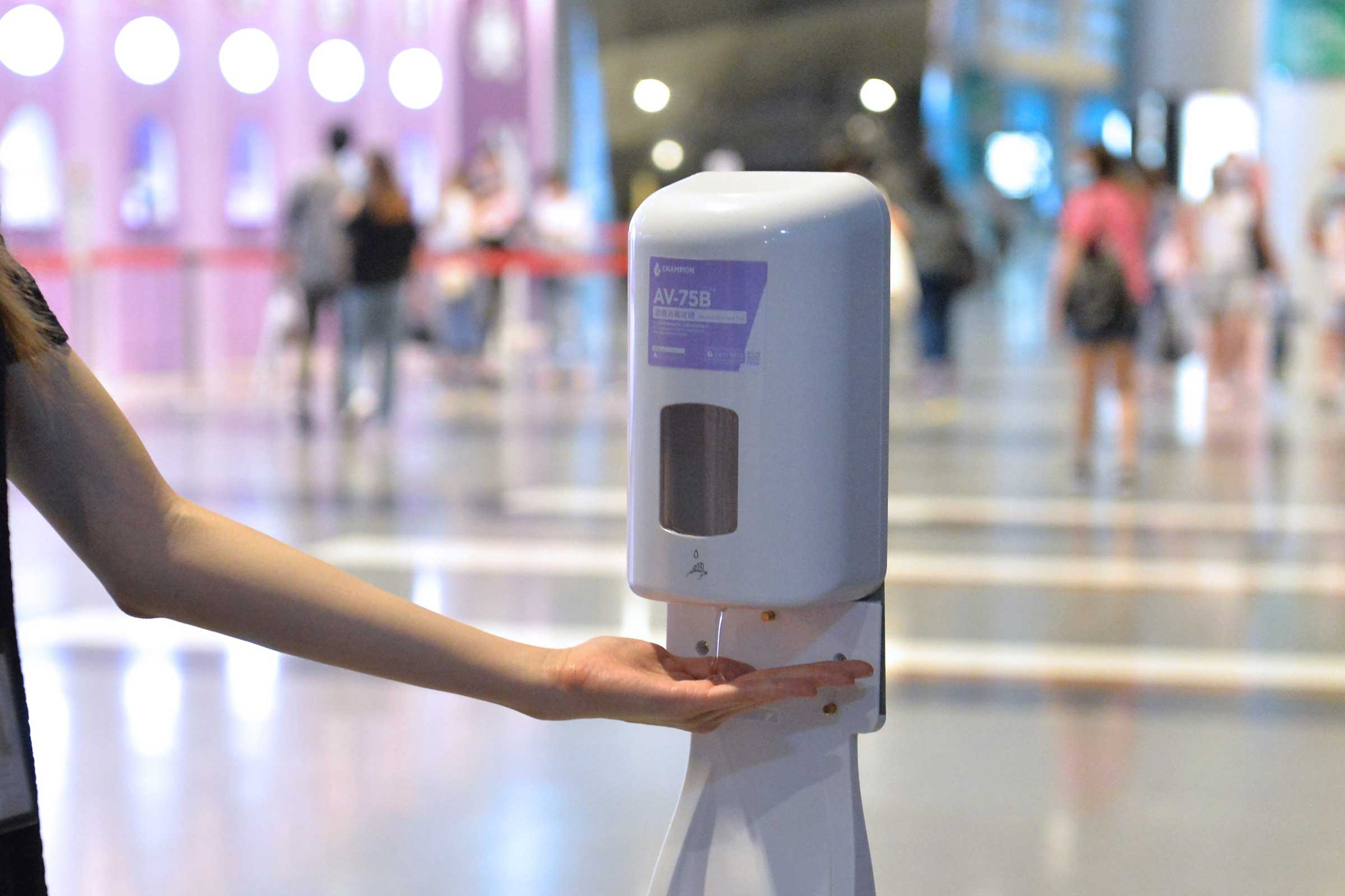 Automatic hand sanitiser spray dispensers are available at guest lift lobbies, Customer Service Counters and restaurants